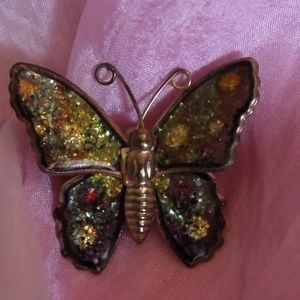 VERY PRETTY & COLORFUL BUTTERFLY BROOCH